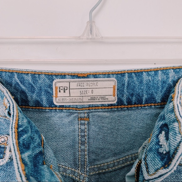 FREE PEOPLE Denim Skirt with Stripes size 0 - Picture 4 of 4